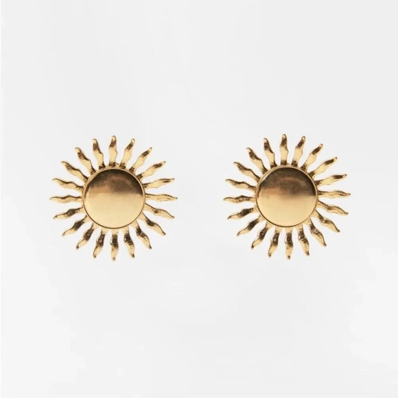 Zara Sun Gold Earrings - Picture 5 of 8